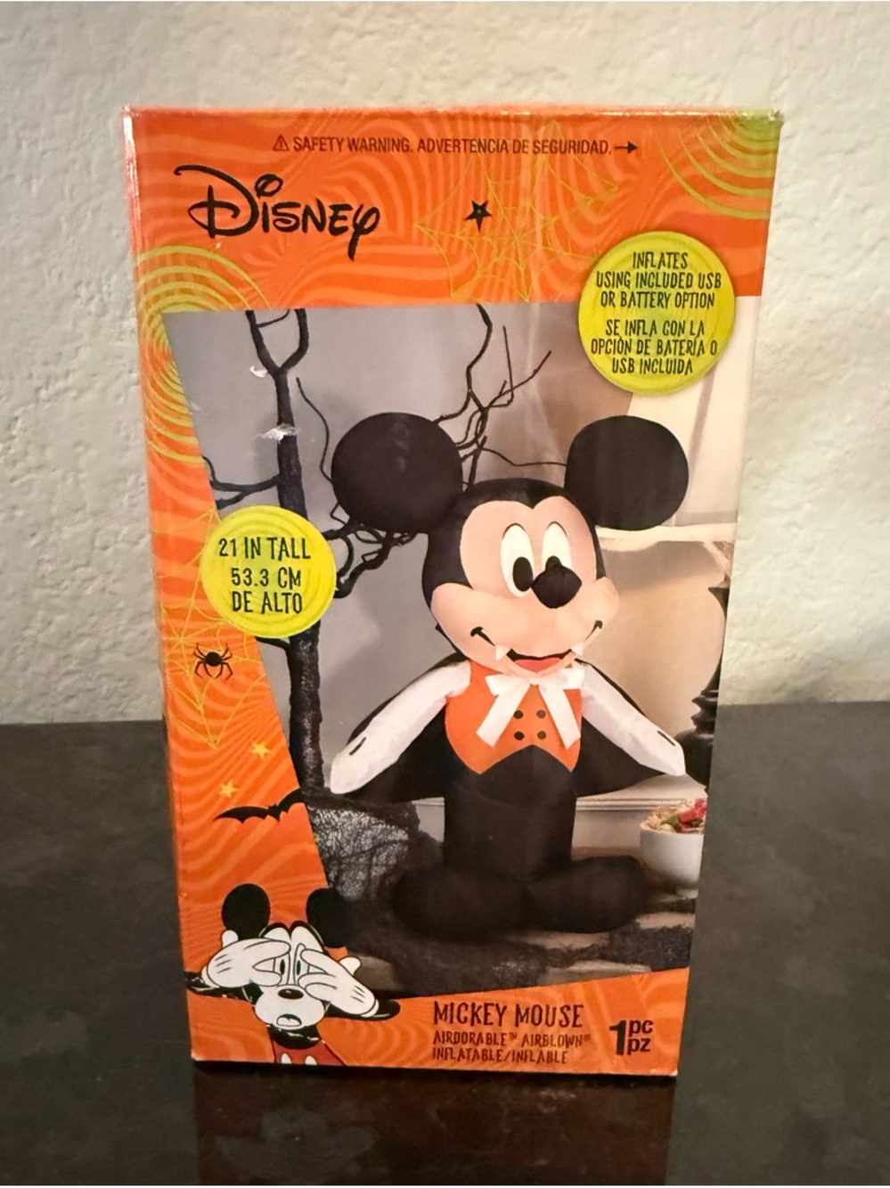 NEW Mickey Mouse Vampire Halloween Inflatable 21”